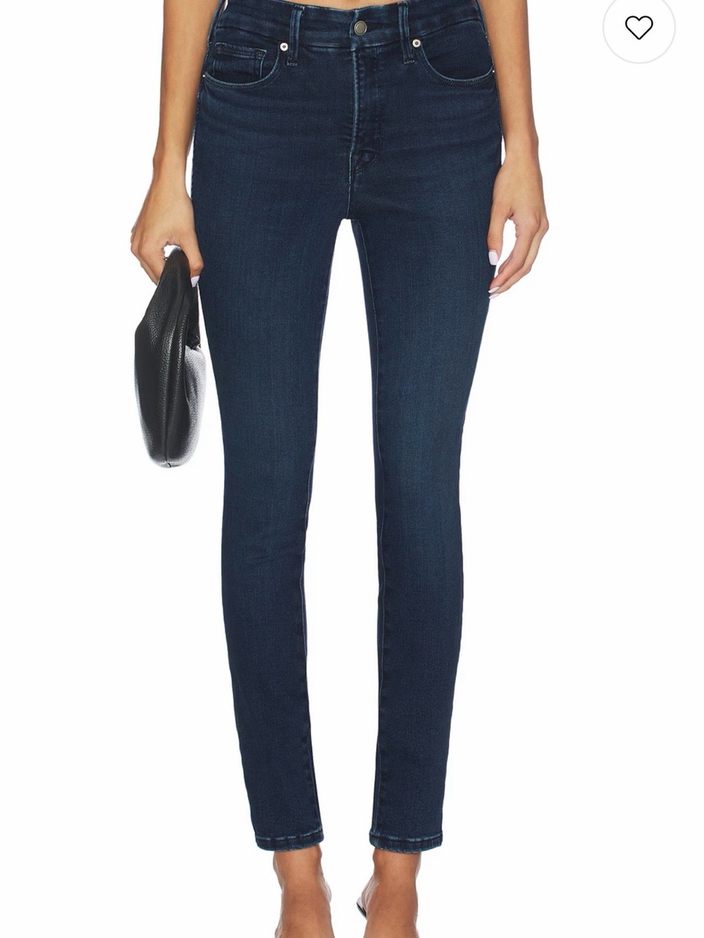 NWT Good American Dark Indigo High-Rise Skinny Crop Jeans